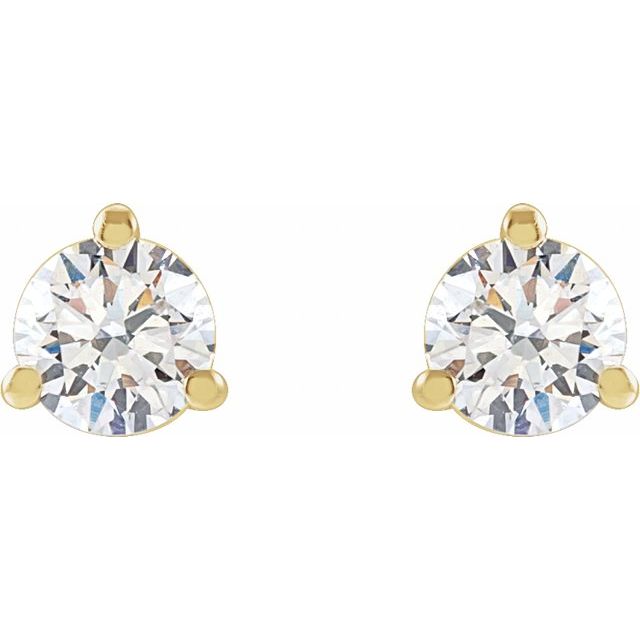 14K Yellow 1/6 CTW Lab-Grown Diamond Stud Earrings