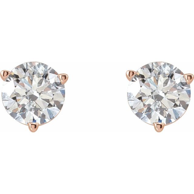 14K Rose 1 CTW Lab-Grown Diamond Earrings