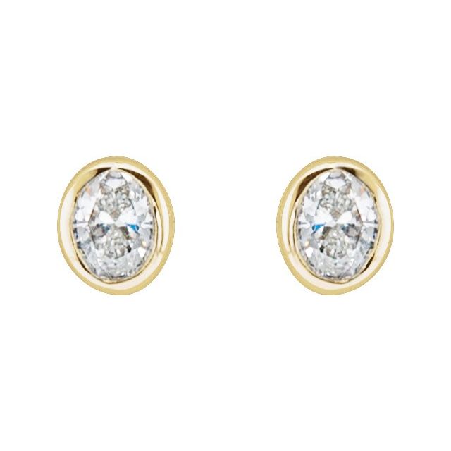 14K Yellow 1/10 CTW Lab-Grown Diamond Bezel-Set Earrings