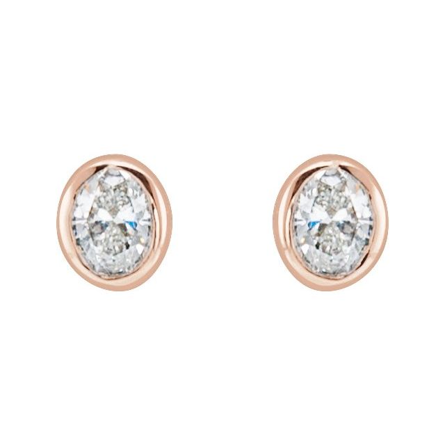 14K Rose 1/10 CTW Lab-Grown Diamond Bezel-Set Earrings