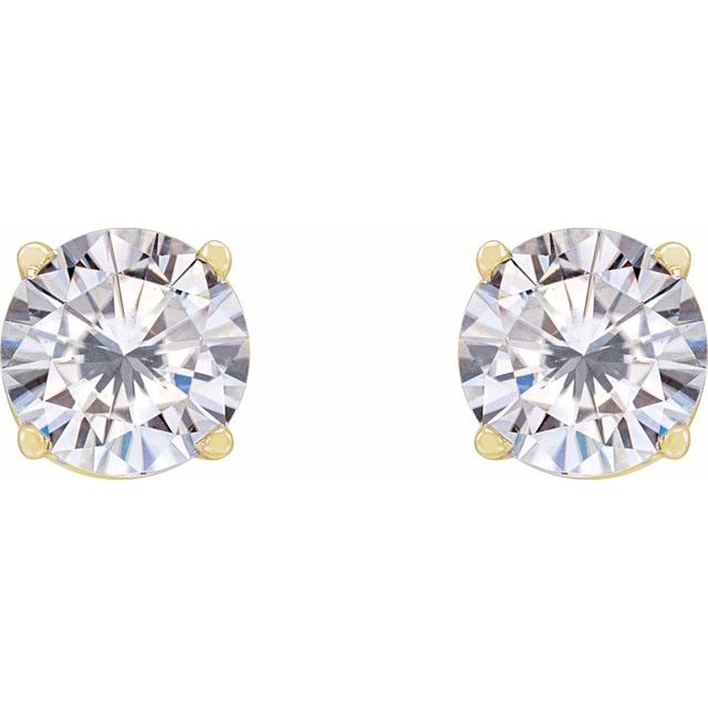 14K Yellow 5.5 mm Stuller Lab-Grown Moissanite Stud Earrings