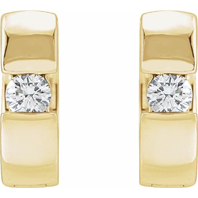 14K Yellow 1/3 CTW Lab-Grown Diamond Hinged Huggie Earrings