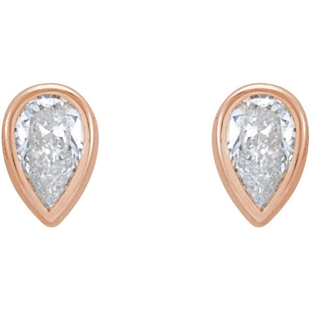 14K Rose 1/5 CTW Lab-Grown Diamond Bezel-Set Earrings