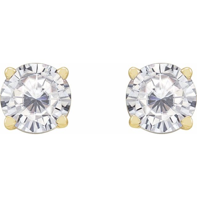 14K Yellow 5 mm Stuller Lab-Grown Moissanite Stud Earrings