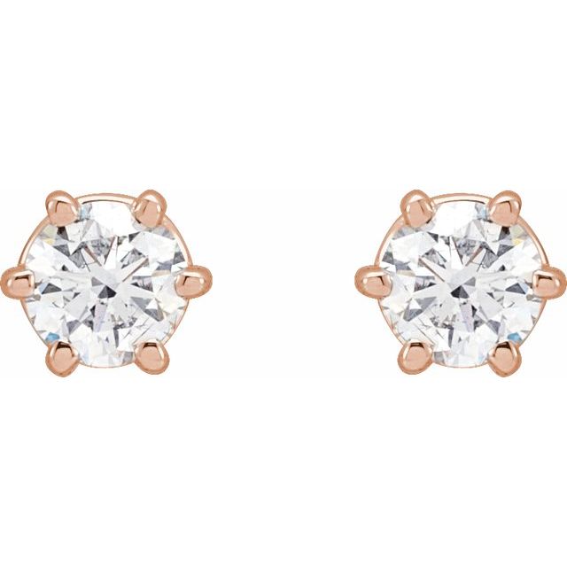 14K Rose 1/2 CTW Lab-Grown Diamond Earrings