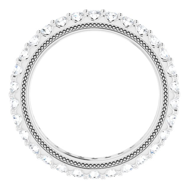 14K White 9/10 CTW Lab-Grown Diamond Eternity Band Size 5.5