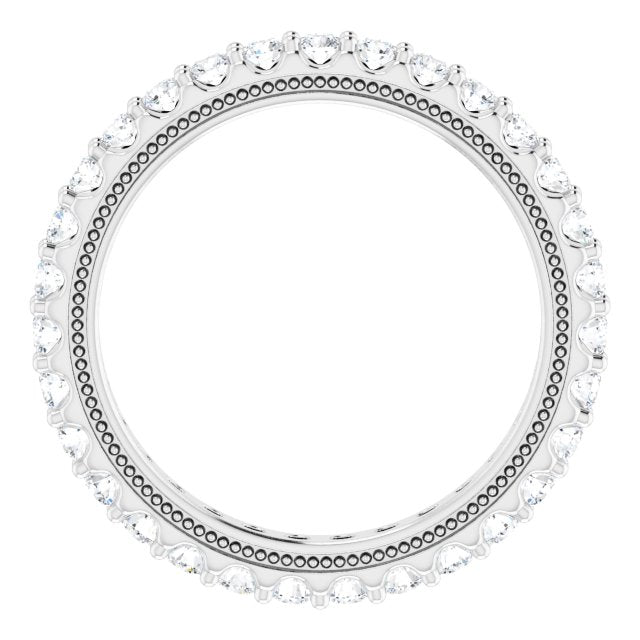 14K White 9/10 CTW Lab-Grown Diamond Eternity Band Size 6.5
