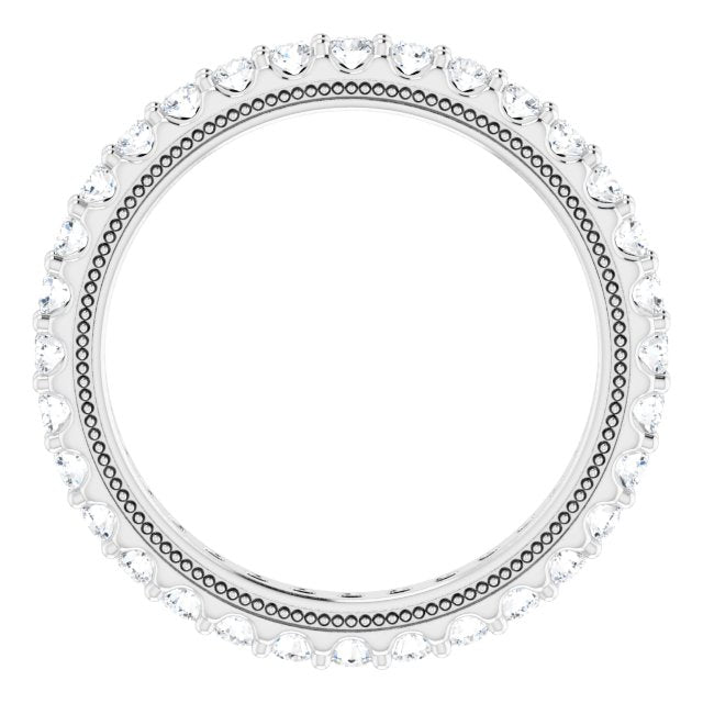 14K White 1 CTW Lab-Grown Diamond Eternity Band Size 7.5