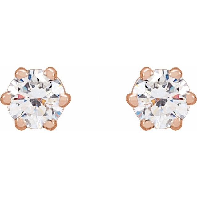14K Rose 1/4 CTW Lab-Grown Diamond Earrings