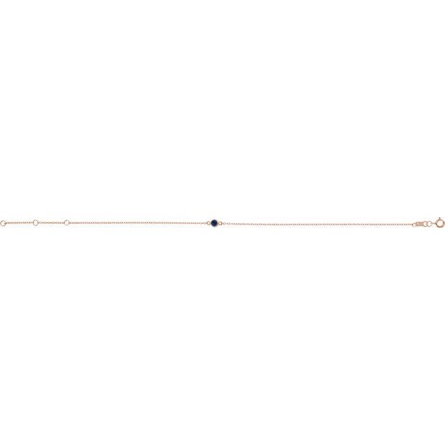14K Rose Lab-Grown Blue Sapphire 6 1/2-7 1/2" Bracelet
