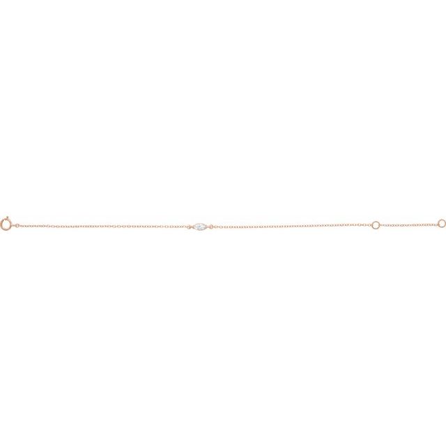 14K Rose 1/4 CT Lab-Grown Diamond 6 1/2-7 1/2" Bracelet