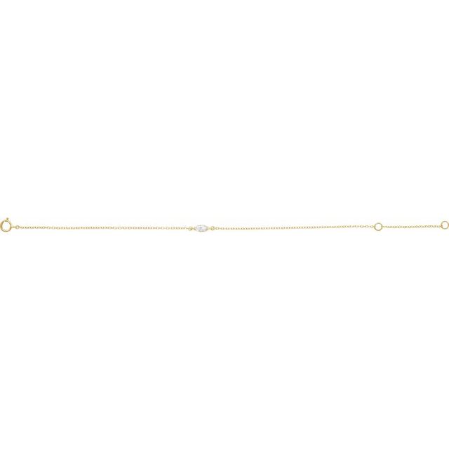 14K Yellow 1/4 CT Lab-Grown Diamond 6 1/2-7 1/2" Bracelet