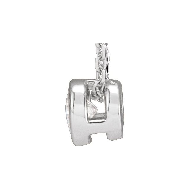 14K White 1/10 CT Lab-Grown Diamond Bezel-Set 16-18" Necklace