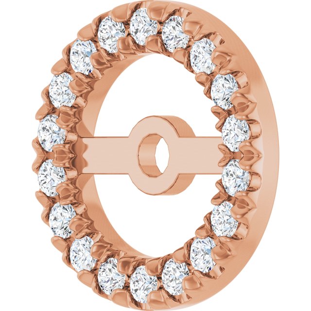14K Rose 5.3 mm ID 1/6 CTW Lab-Grown Diamond French-Set Earring Jacket