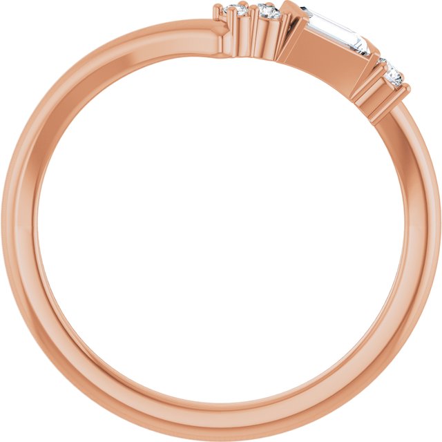 14K Rose 1/6 CTW Lab-Grown Diamond Contour Band