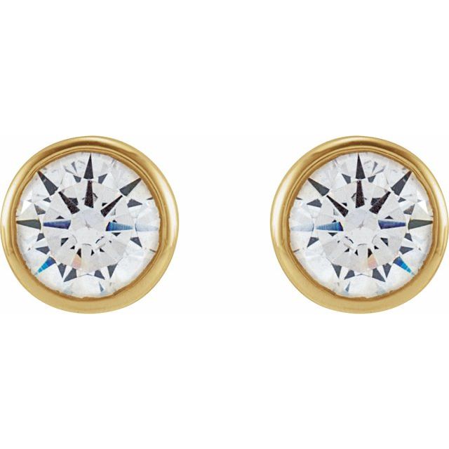 14K Yellow 4 mm Round 1/2 CTW Lab-Grown Diamond Earrings
