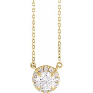 14K Yellow 3 mm Lab-Grown Diamond & .03 CTW Natural Diamond 18" Necklace