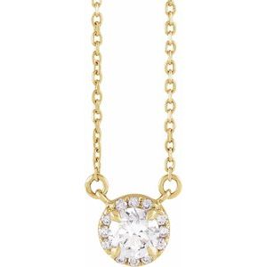 14K Yellow 3 mm Lab-Grown Diamond & .03 CTW Natural Diamond 18" Necklace
