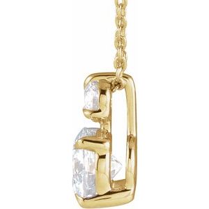 14K Yellow 1 CTW Lab-Grown Diamond Claw-Prong 16-18" Necklace