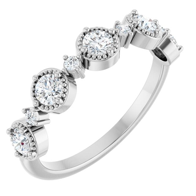 Platinum 1/2 CTW Lab-Grown Diamond Halo-Style Anniversary Band