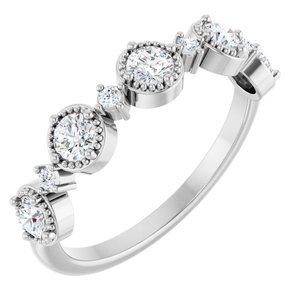 14K White 1/2 CTW Lab-Grown Diamond Halo-Style Anniversary Band