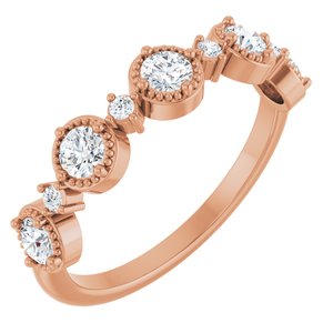 14K Rose 1/2 CTW Lab-Grown Diamond Halo-Style Anniversary Band