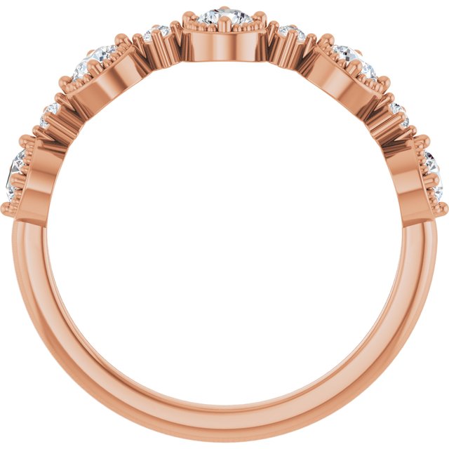 14K Rose 1/2 CTW Lab-Grown Diamond Halo-Style Anniversary Band