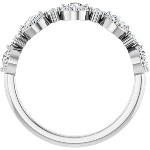 14K White 1/2 CTW Lab-Grown Diamond Halo-Style Anniversary Band