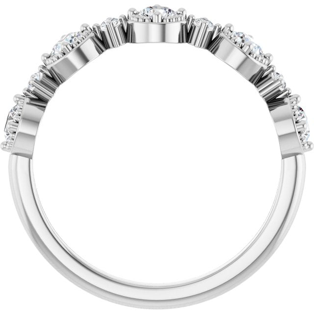 Platinum 1/2 CTW Lab-Grown Diamond Halo-Style Anniversary Band
