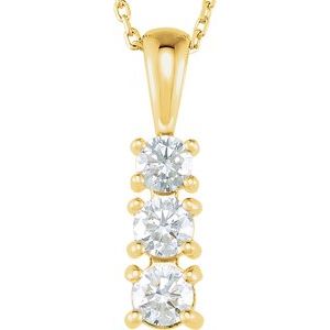 14K Yellow 1/2 CTW Lab-Grown Diamond 18" Necklace