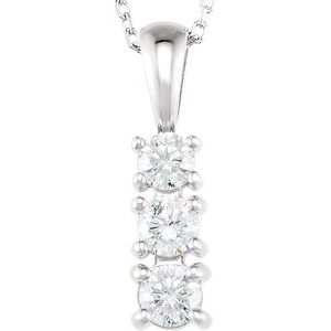 14K White 1/2 CTW Lab-Grown Diamond 18" Necklace