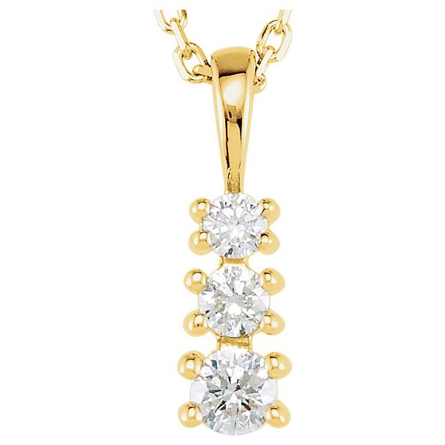 14K Yellow 1/6 CTW Lab-Grown Diamond 18" Necklace