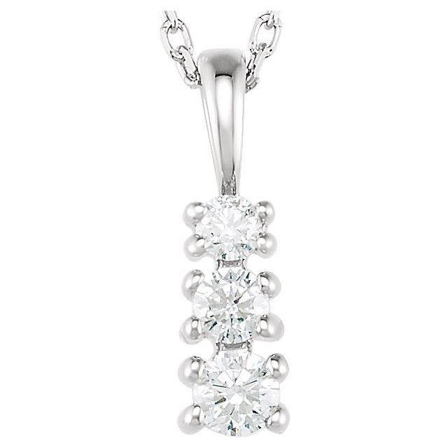 14K White 1/3 CTW Lab-Grown Diamond 18" Necklace