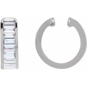 14K White 3/4 CTW Lab-Grown Diamond Ear Cuff