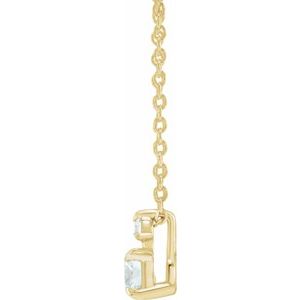 14K Yellow 1/4 CTW Lab-Grown Diamond Claw-Prong 16-18" Necklace