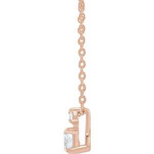 14K Rose 1/4 CTW Lab-Grown Diamond Claw-Prong 16-18" Necklace