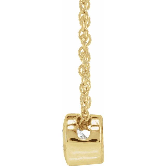 14K Yellow 1/4 CT Lab-Grown Diamond Solitaire 16-18" Necklace