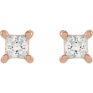 14K Rose 2.5 mm Square 1/5 CTW Lab-Grown Diamond Earrings