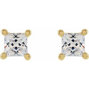 14K Yellow 3 mm Square 1/3 CTW Lab-Grown Diamond Earrings