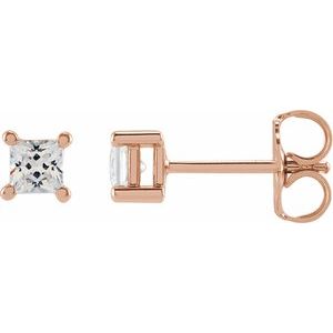 14K Rose 2.75 mm Square 1/4 CTW Lab-Grown Diamond Earrings