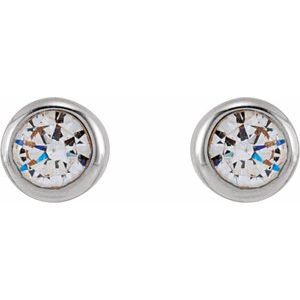 14K White 2.5 mm Round 1/6 CTW Lab-Grown Diamond Earrings