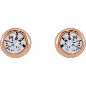 14K Rose 2.5 mm Round 1/6 CTW Lab-Grown Diamond Earrings