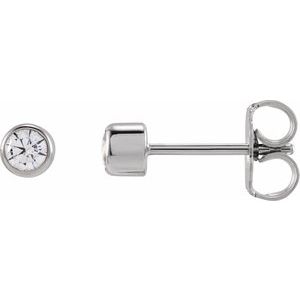 14K White 3 mm Round 1/5 CTW Lab-Grown Diamond Earrings