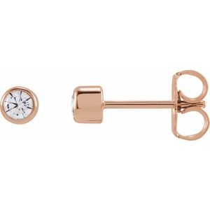 14K Rose 3 mm Round 1/5 CTW Lab-Grown Diamond Earrings