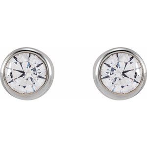 14K White 3 mm Round 1/5 CTW Lab-Grown Diamond Earrings