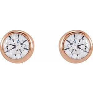 14K Rose 3 mm Round 1/5 CTW Lab-Grown Diamond Earrings