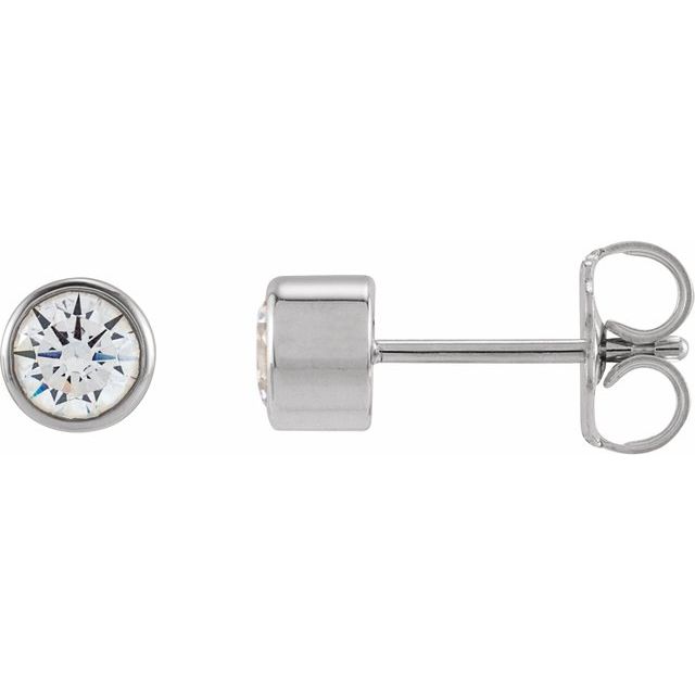 14K White 3.5 mm Round 1/3 CTW Lab-Grown Diamond Earrings