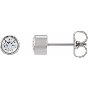 14K White 4 mm Round 1/2 CTW Lab-Grown Diamond Earrings