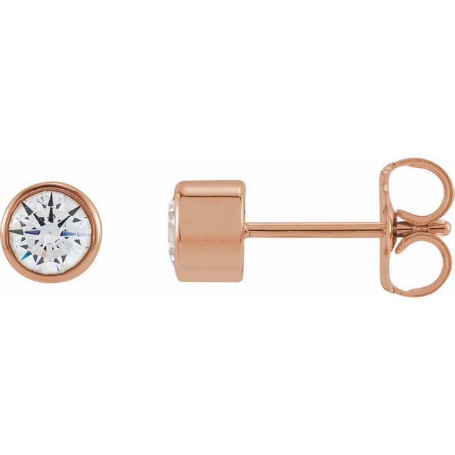 14K Rose 4 mm Round 1/2 CTW Lab-Grown Diamond Earrings