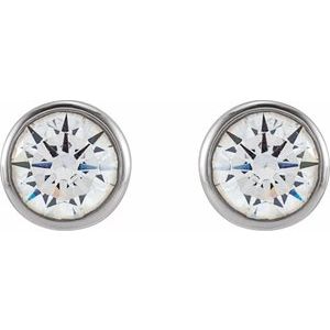 14K White 3.5 mm Round 1/3 CTW Lab-Grown Diamond Earrings
